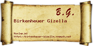 Birkenheuer Gizella névjegykártya